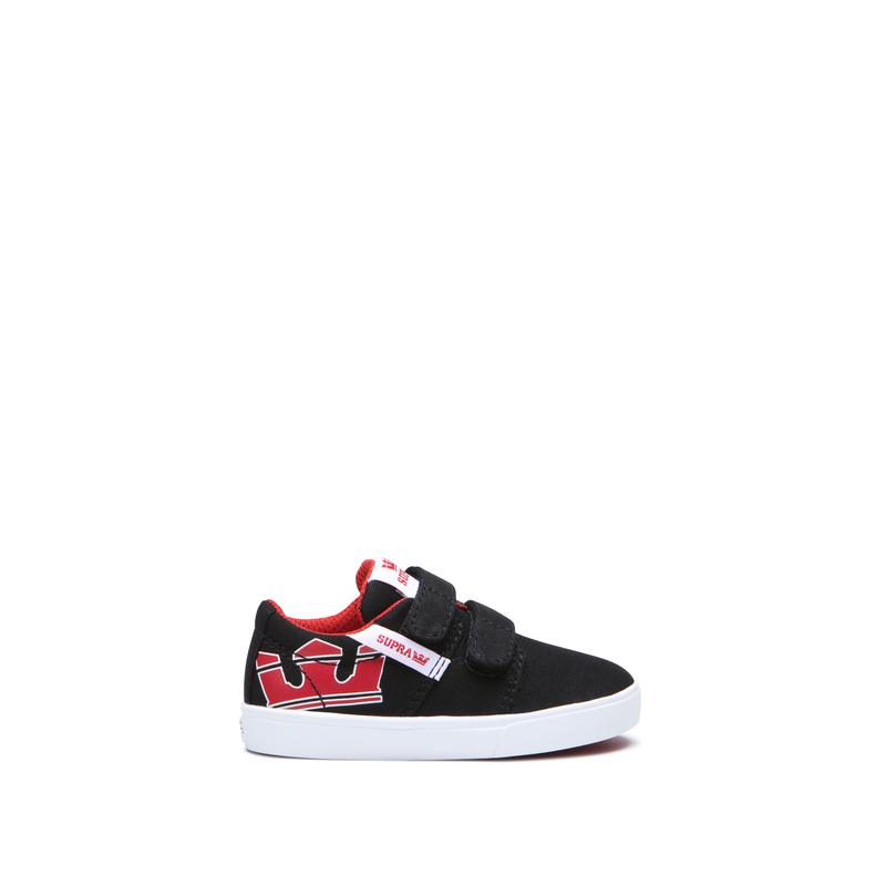 Buty Supra STACKS II V - Sneakersy Niskie Dziecięce - Czarne / Czerwone (HKIP-70152)